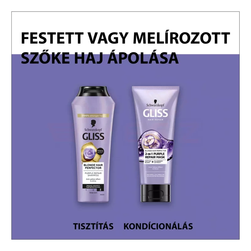 Gliss hamvasító sampon 250 ml Blonde Perfector Kép