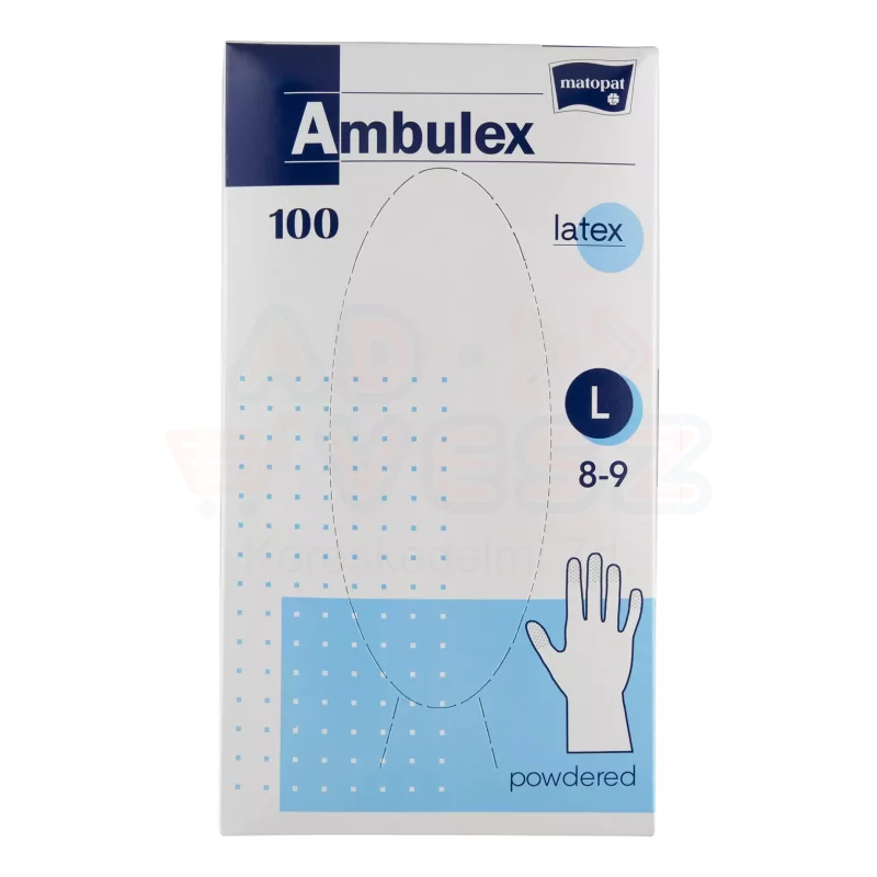 AMBULEX Latex Púderes Gumikesztyű "L" 100 db Kép