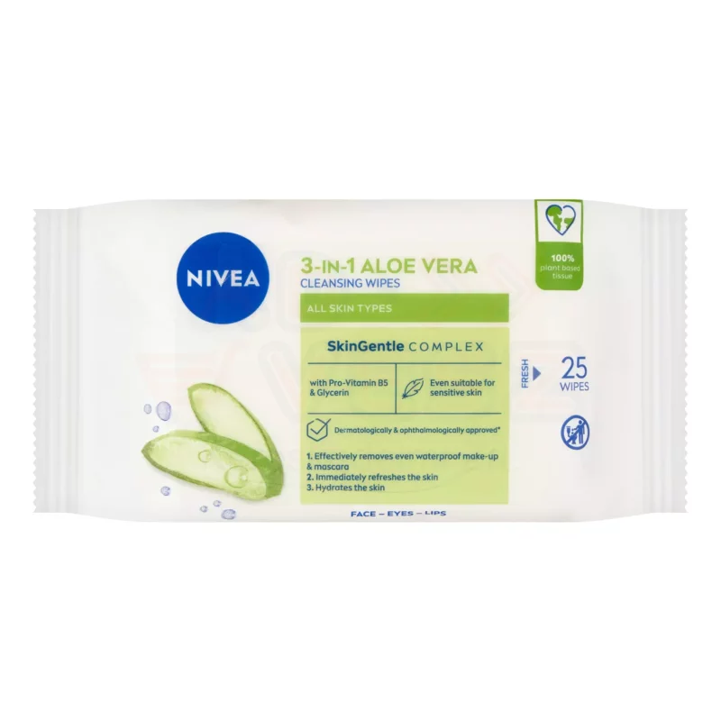 NIVEA arctisztító kendő 25 db 3in1 Aloe Vera Kép