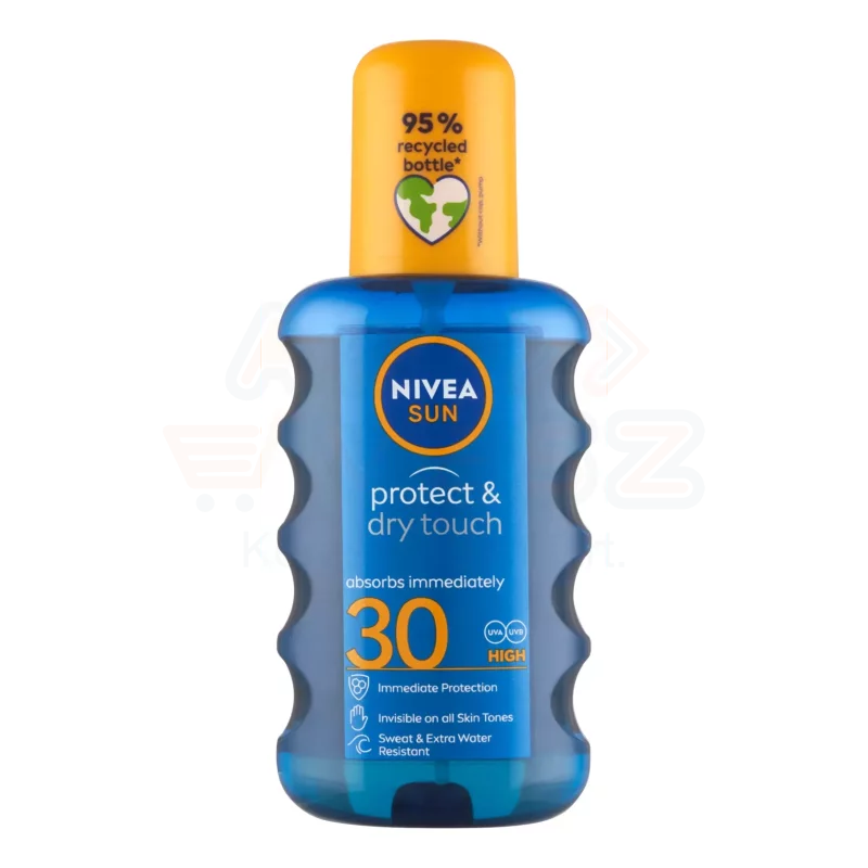NIVEA SUN FF30 Protect & Dry Touch Napozó Spray 200 ml Kép