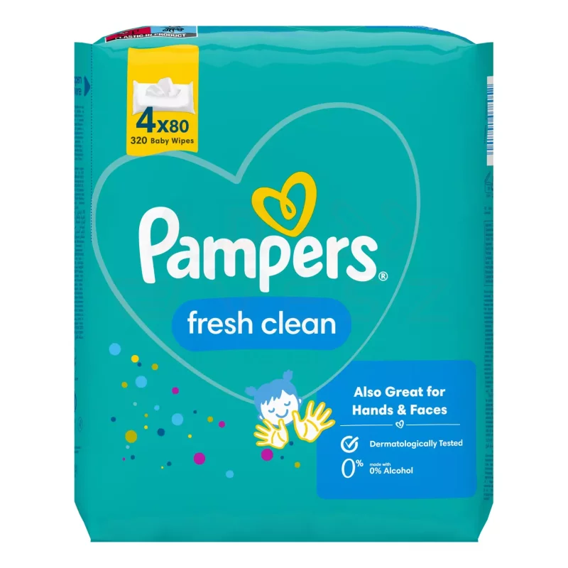 Pampers törlőkendő 4x80 db Fresh Clean Kép
