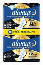Always egészségügyi betét Duo Ultra Secure Extra Night 10 db Kép