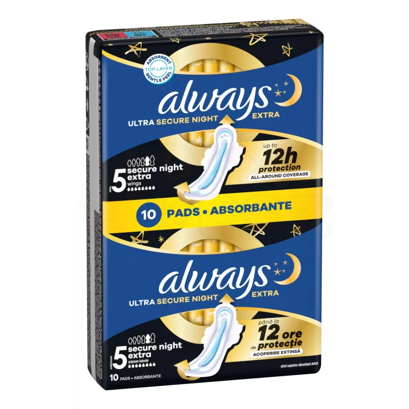 Always egészségügyi betét Duo Ultra Secure Extra Night 10 db Kép