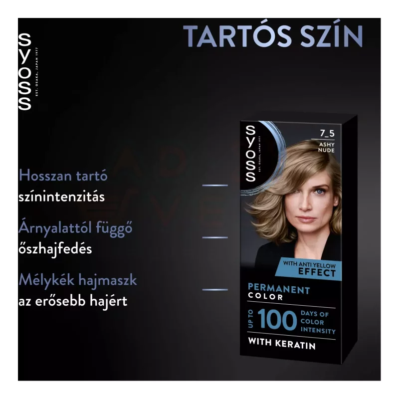 Syoss Color tartós hajfesték 7-5 Természetes hamvasszőke Kép