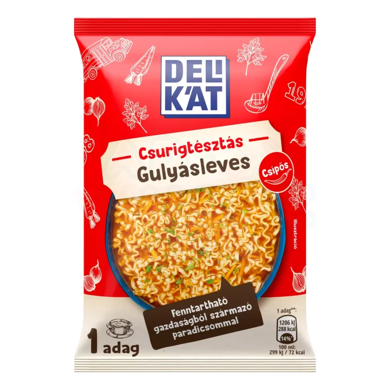 DELIKÁT Csurigtésztás Gulyásleves 59g Kép