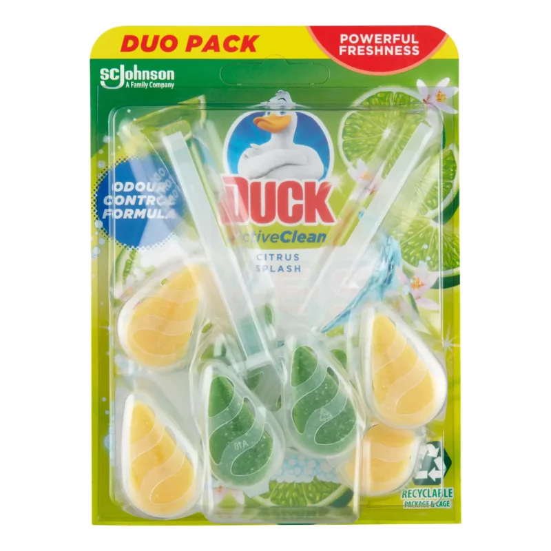 Duck® Active Clean WC-öblítő rúd DUO 77,2 g Citrus Kép