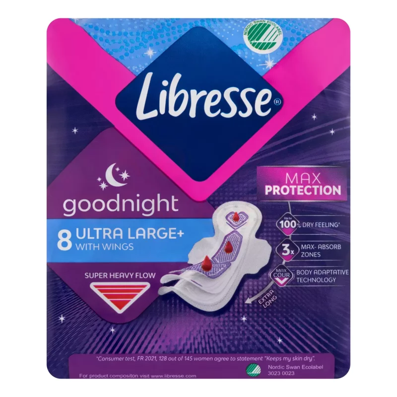 Libresse egészségügyi betét 8 db Ultra Goodnight szárnyas Kép