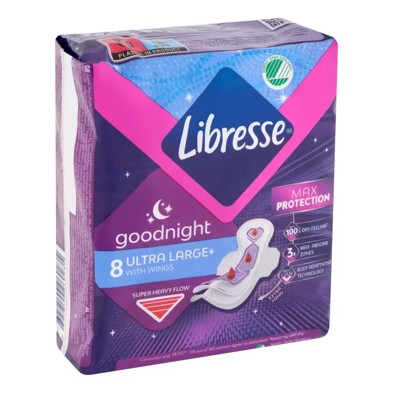 Libresse egészségügyi betét 8 db Ultra Goodnight szárnyas Kép