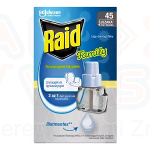 Raid® Family Elektromos szúnyogirtó utántöltő folyadék 27 ml illatmentes 45 éjszakás