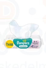 Pampers törlőkendő 52 db Sensitive 0%plastic Kép