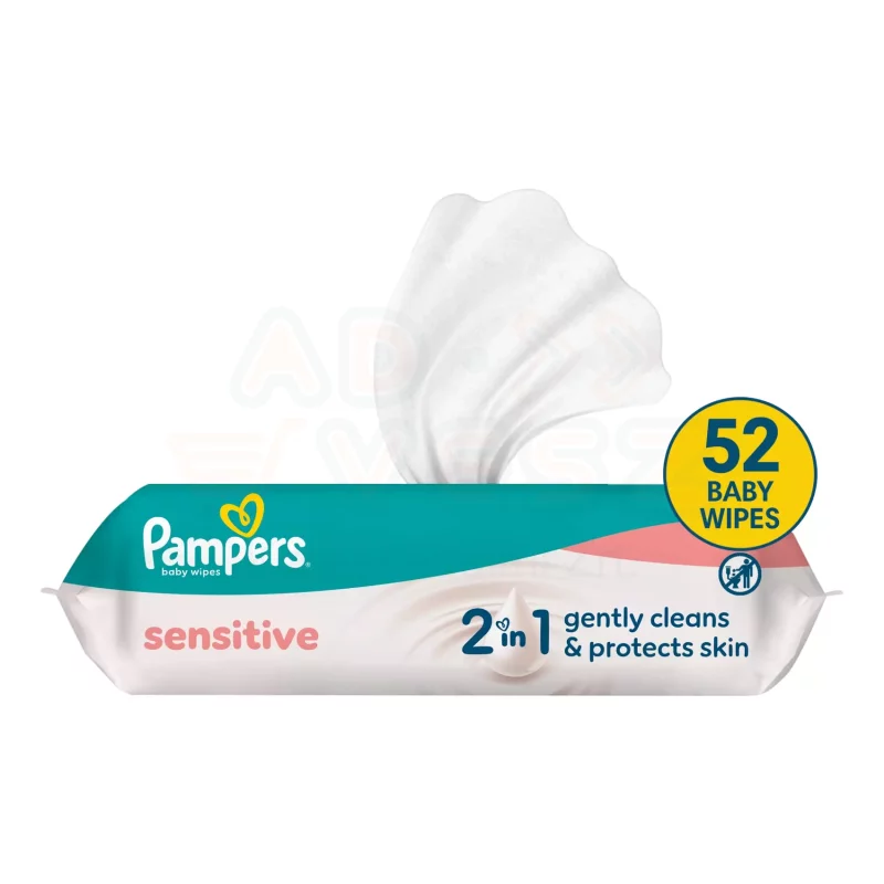 Pampers törlőkendő 52 db Sensitive 0%plastic Kép
