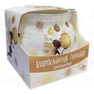 Üvegpoharas illatgyertya 70 g Karácsonyi tündér