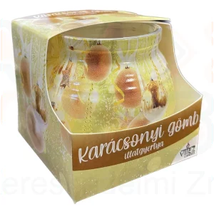 Üvegpoharas illatgyertya 70 g Karácsonyi gömb