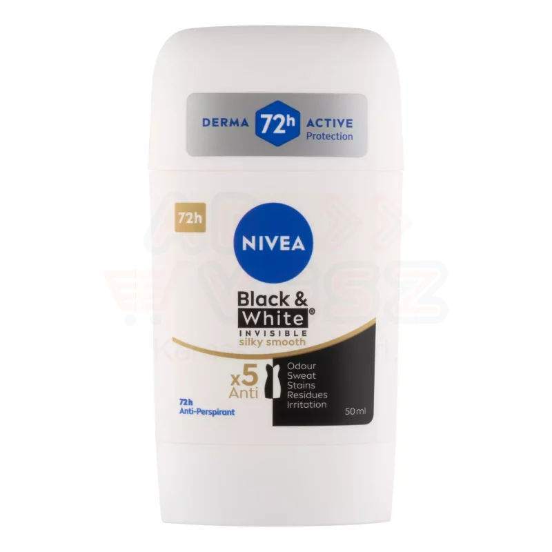 NIVEA deo stift 50 ml Black&White Silky Smooth Kép