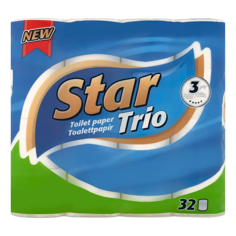 Star Trio toalettpapír 3 rétegű 32 tekercs Kép