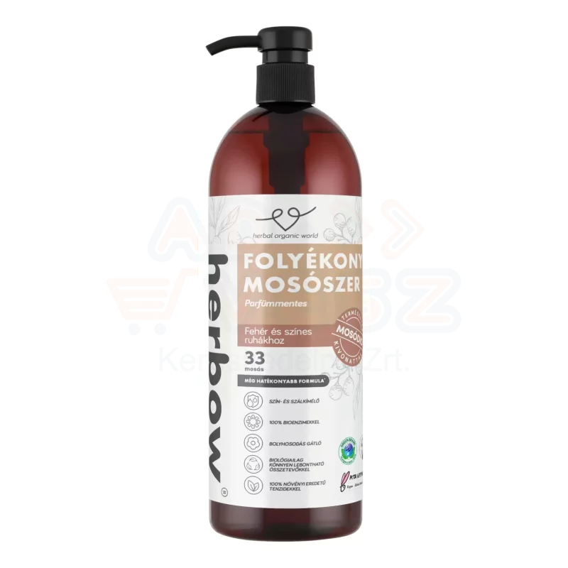 Herbow Folyékony mosószer 1000 ml Színes és fehér ruhákhoz Pure Nature Kép