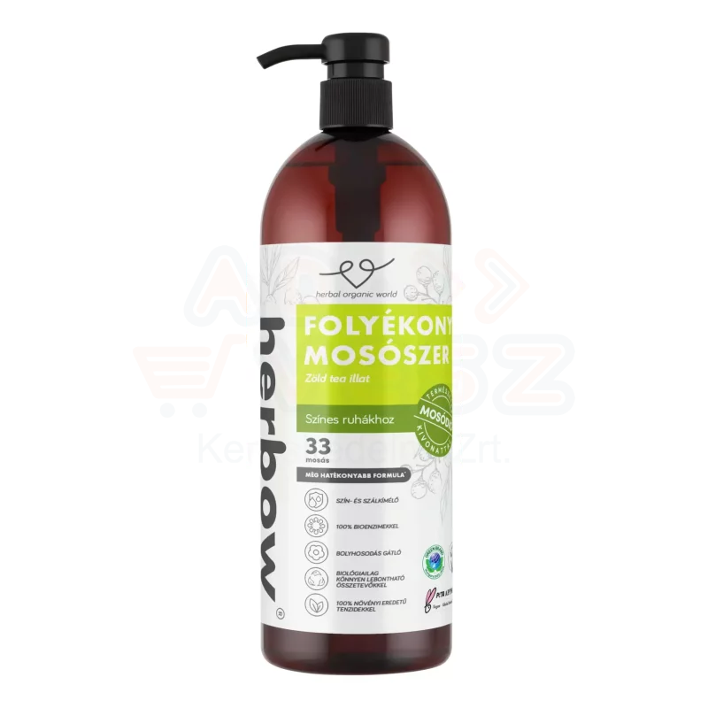 Herbow Folyékony mosószer 1000 ml Színes ruhákhoz Zöld tea illat Kép