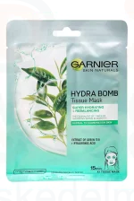 GARNIER Skin Naturals Textil Maszk Hydra Bomb - Zöld Tea 28 g Kép