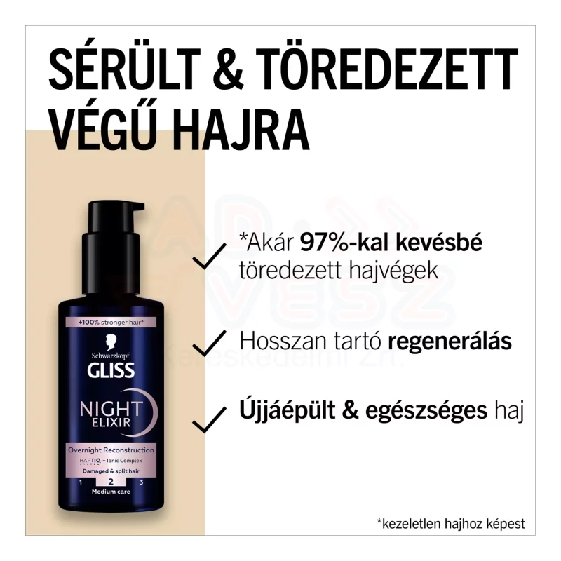 Gliss éjszakai hajpakolás 100 ml Sérült és töredezett hajra 2 Kép