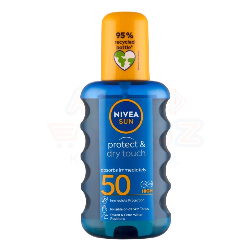 NIVEA SUN FF50 Protect & Dry Touch Napozó Spray 200 ml Kép