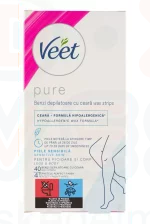 VEET Pure gyanta szalagok lábra és testre 40 db érzékeny bőrre Kép