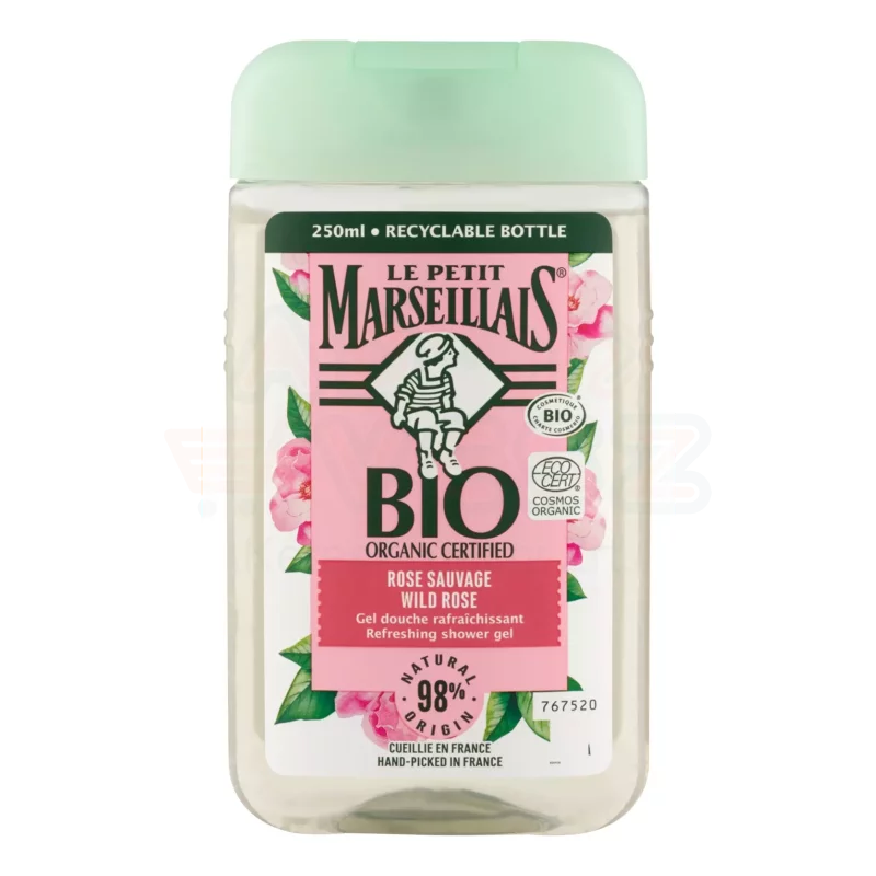 Le Petit Marseillais tusfürdő 250 ml Bio tanúsított vadrózsa Kép