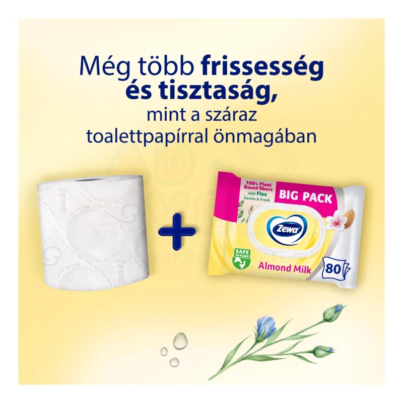 Zewa nedves toalettpapír Big Pack 80 db Almond Milk Kép