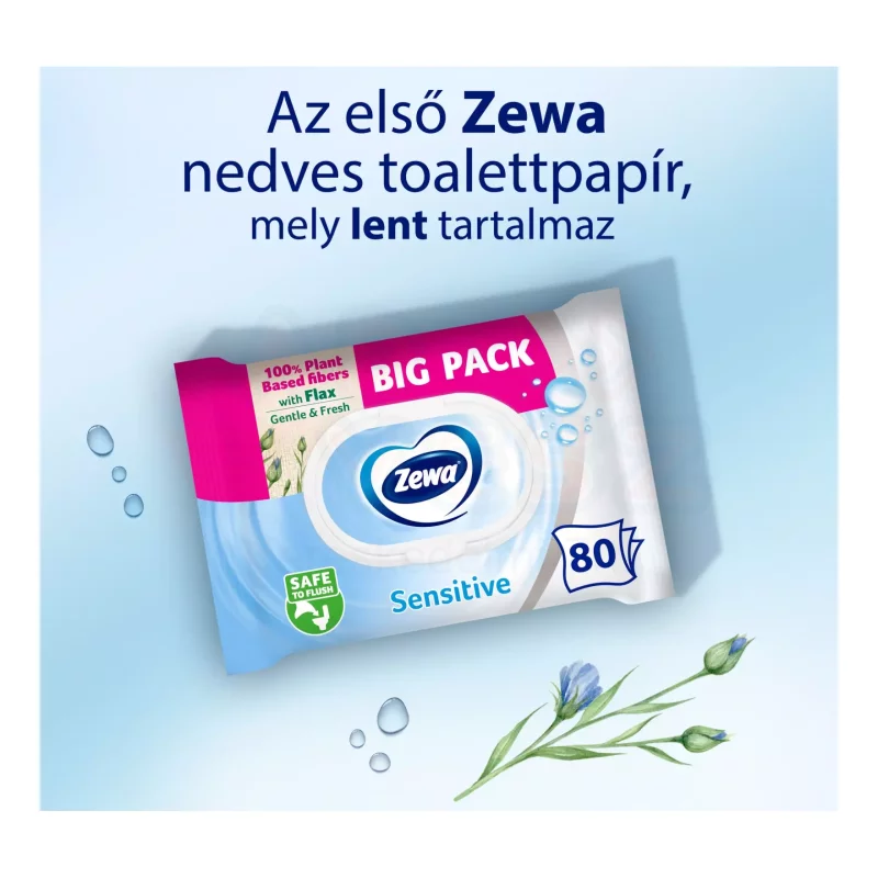Zewa nedves toalettpapír Big Pack 80 db Sensitive Kép