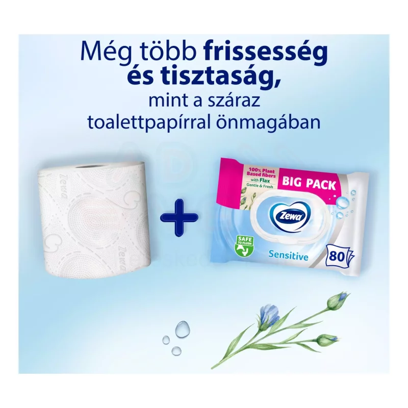 Zewa nedves toalettpapír Big Pack 80 db Sensitive Kép