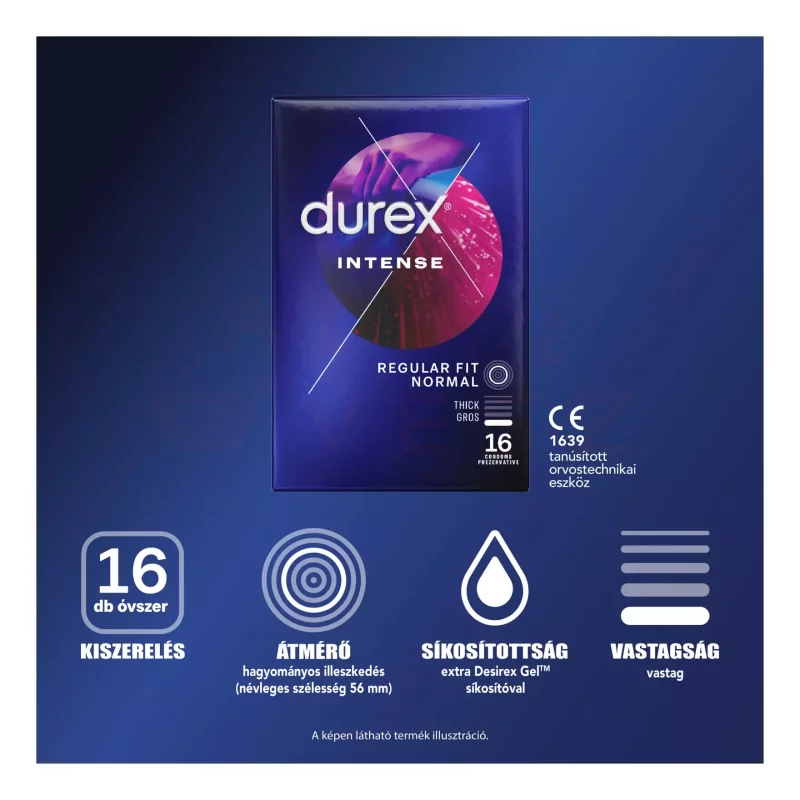 DUREX Óvszer Intense Orgasmic 16 db Kép