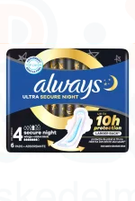 Always egészségügyi betét Ultra Secure Night 6 db Kép