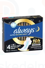 Always egészségügyi betét Ultra Secure Night 6 db Kép