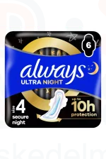 Always egészségügyi betét Ultra Secure Night 6 db Kép