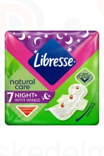 Libresse egészségügyi betét 7 db Maxi Night Wings Natural Care szárnyas Kép