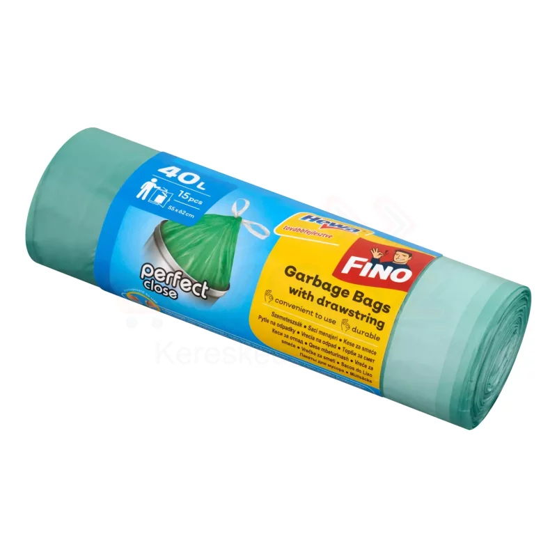 FINO Perfect Close Szemeteszsák önzáró szalagos 40 L/ 15 db Kép
