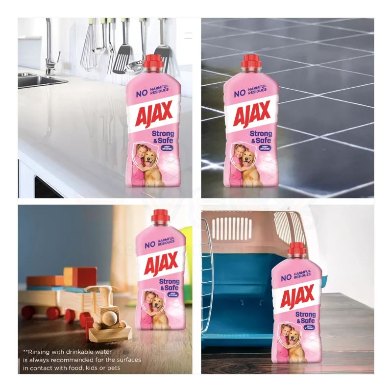 AJAX Strong&Safe antibakteriális általános tisztítószer 1 l Kép