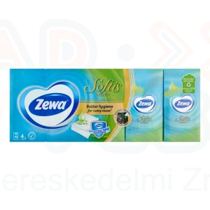 Zewa Softis papírzsebkendő 4 rétegű 10x9 db Protect