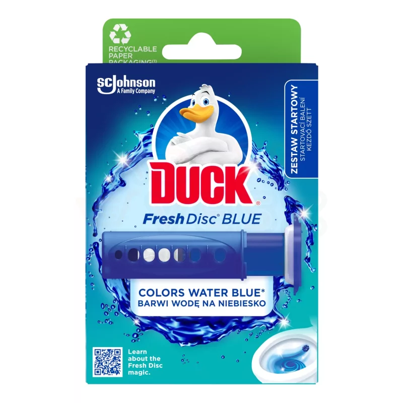 Duck® Fresh Discs zselés WC-öblítő korong 36 ml BLUE Színező hatással Kép