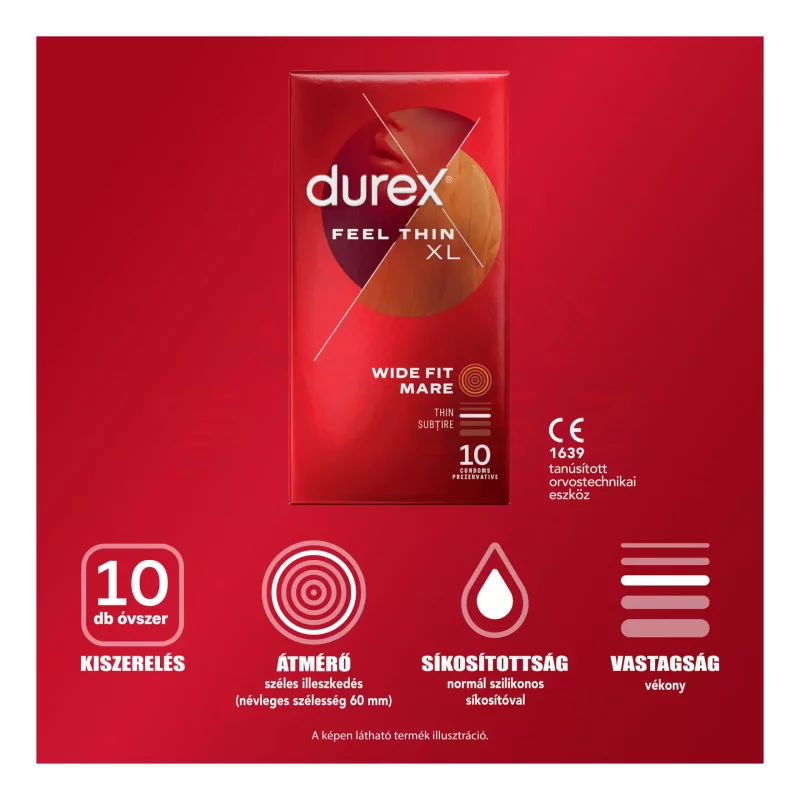 DUREX Óvszer Feel Thin XL 10 db Kép