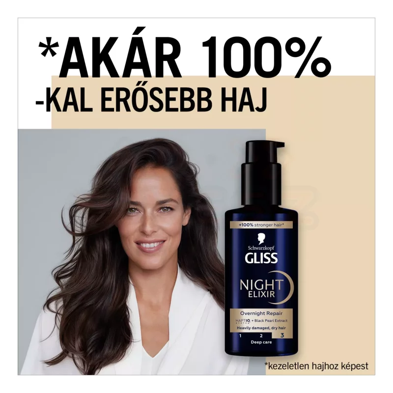 Gliss éjszakai hajpakolás 100 ml Sérült és száraz hajra 3 Kép