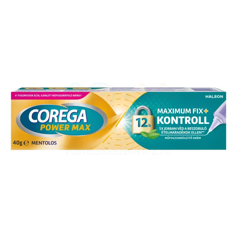 Corega Maximum Fix+Kontroll Mentolos műfogsorrögzítő krém 40 g Kép