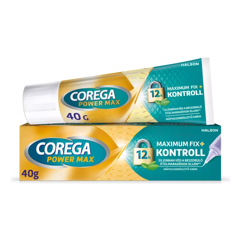 Corega Maximum Fix+Kontroll Mentolos műfogsorrögzítő krém 40 g Kép