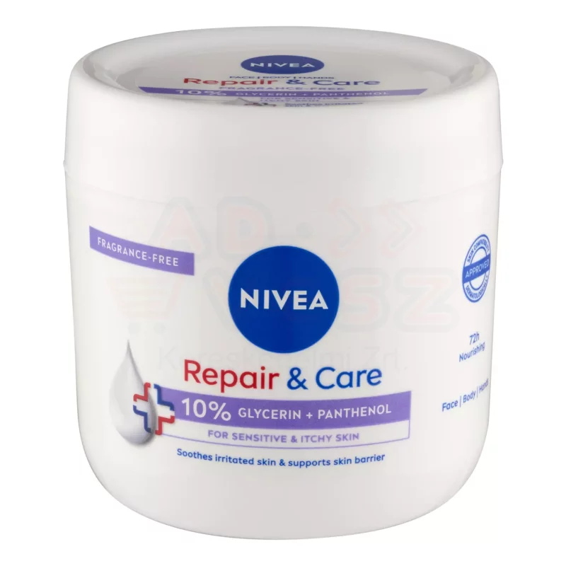 NIVEA testápoló krém 400 ml Repair&Care Érzékeny bőrre Kép