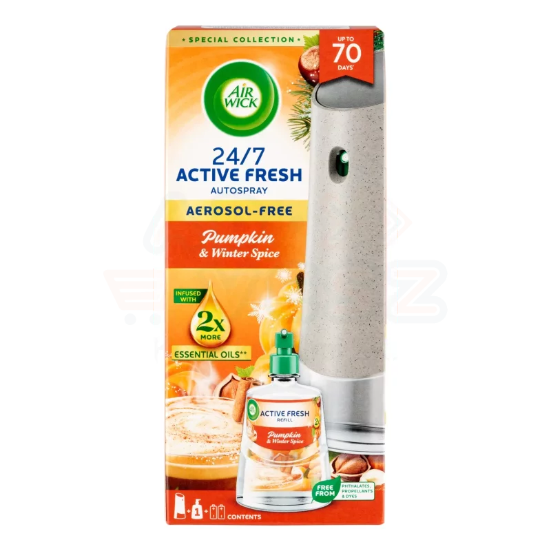 AirWick Active Fresh készülék és utántöltő - Fűszeres sütőtök varázs 228 ml Kép