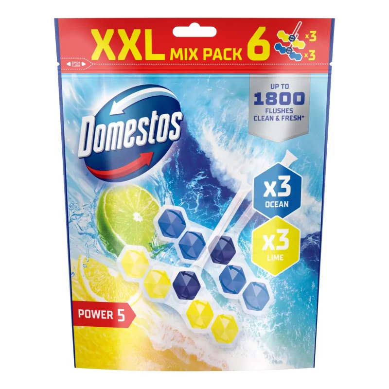 DOMESTOS Power5 WC-rúd 6x50g Ocean/Lime Kép