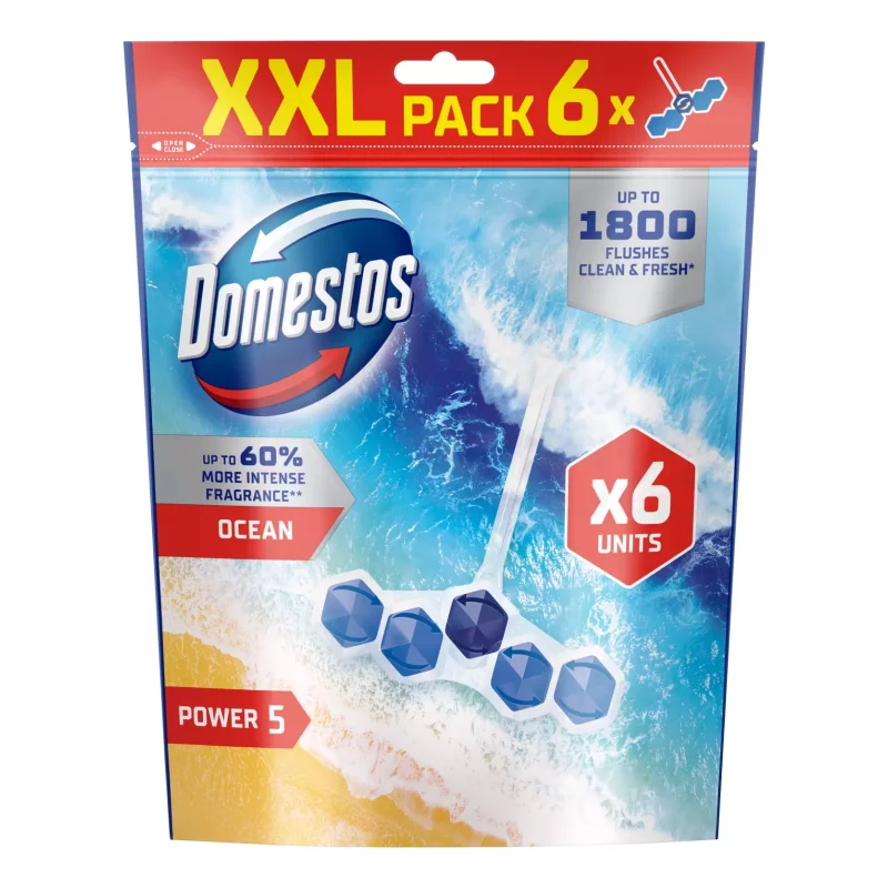 DOMESTOS Power5 WC-rúd 6x50g Ocean Kép