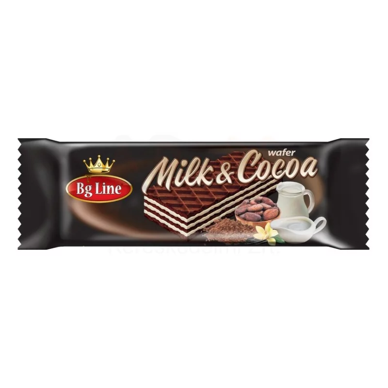 BG LINE Tejes krémmel töltött kakaós ostyaszelet (Milk-Cocoa) 50 g Kép