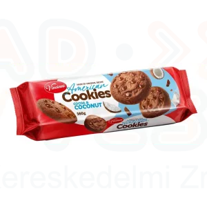 VINCINNI American cookies teasütemény kakaós bevonó darabokkal kókusszal 160 g