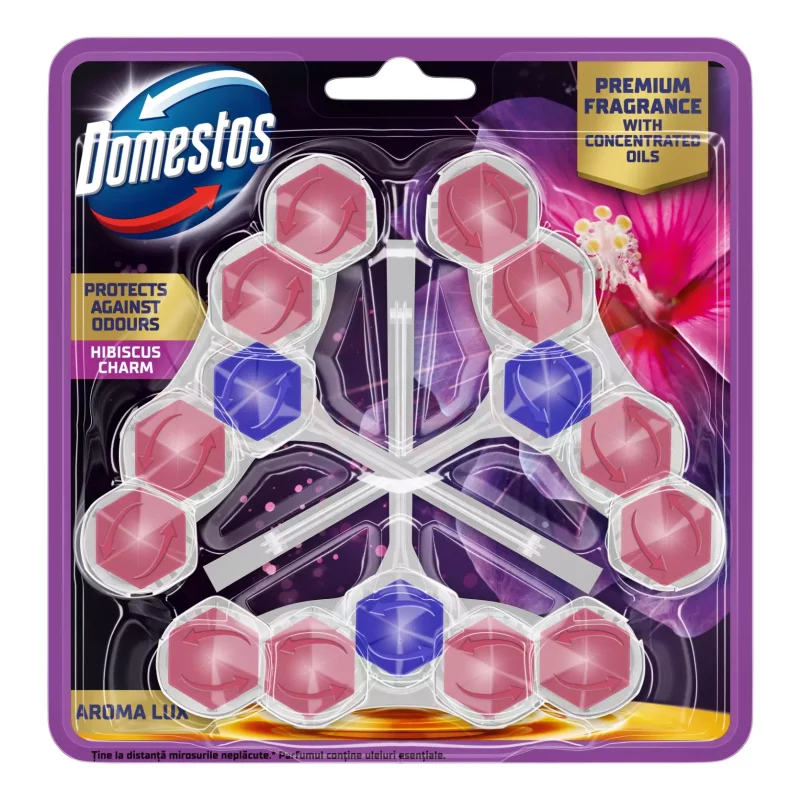 DOMESTOS Aroma Lux WC-rúd 3x50 g Hibiscus Kép