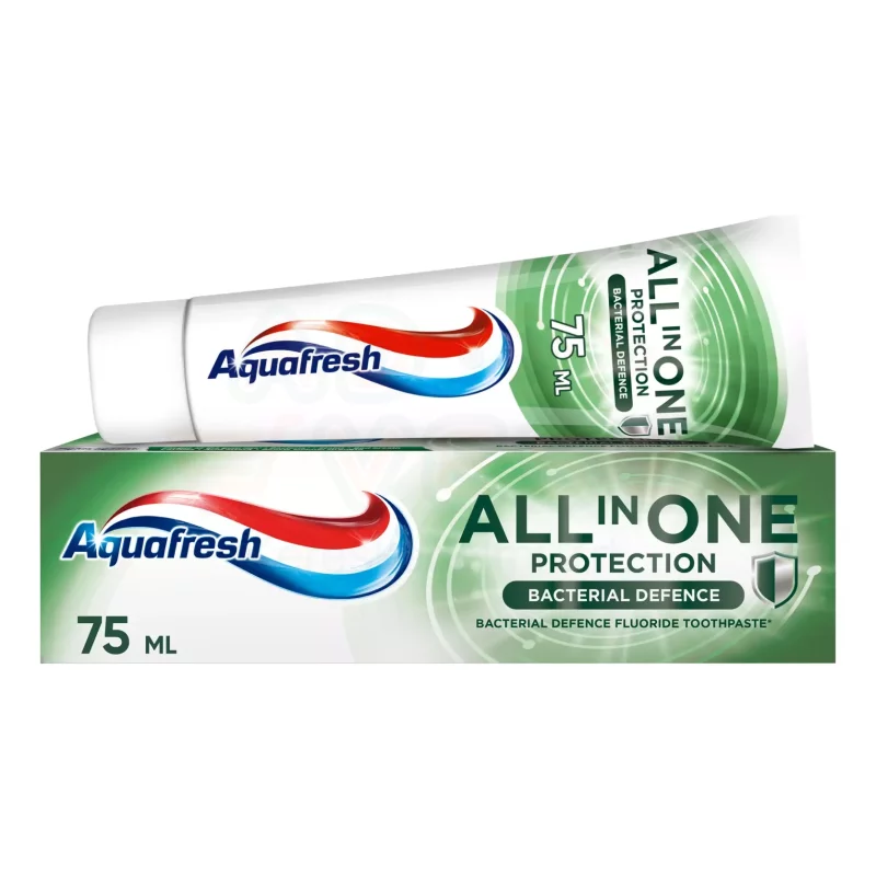 Aquafresh AllInOne fogkrém 75 ml Bacterial Defence Kép